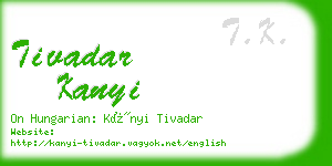 tivadar kanyi business card